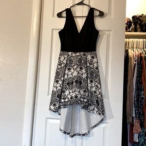 Long short dress black and white